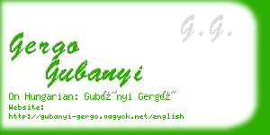 gergo gubanyi business card